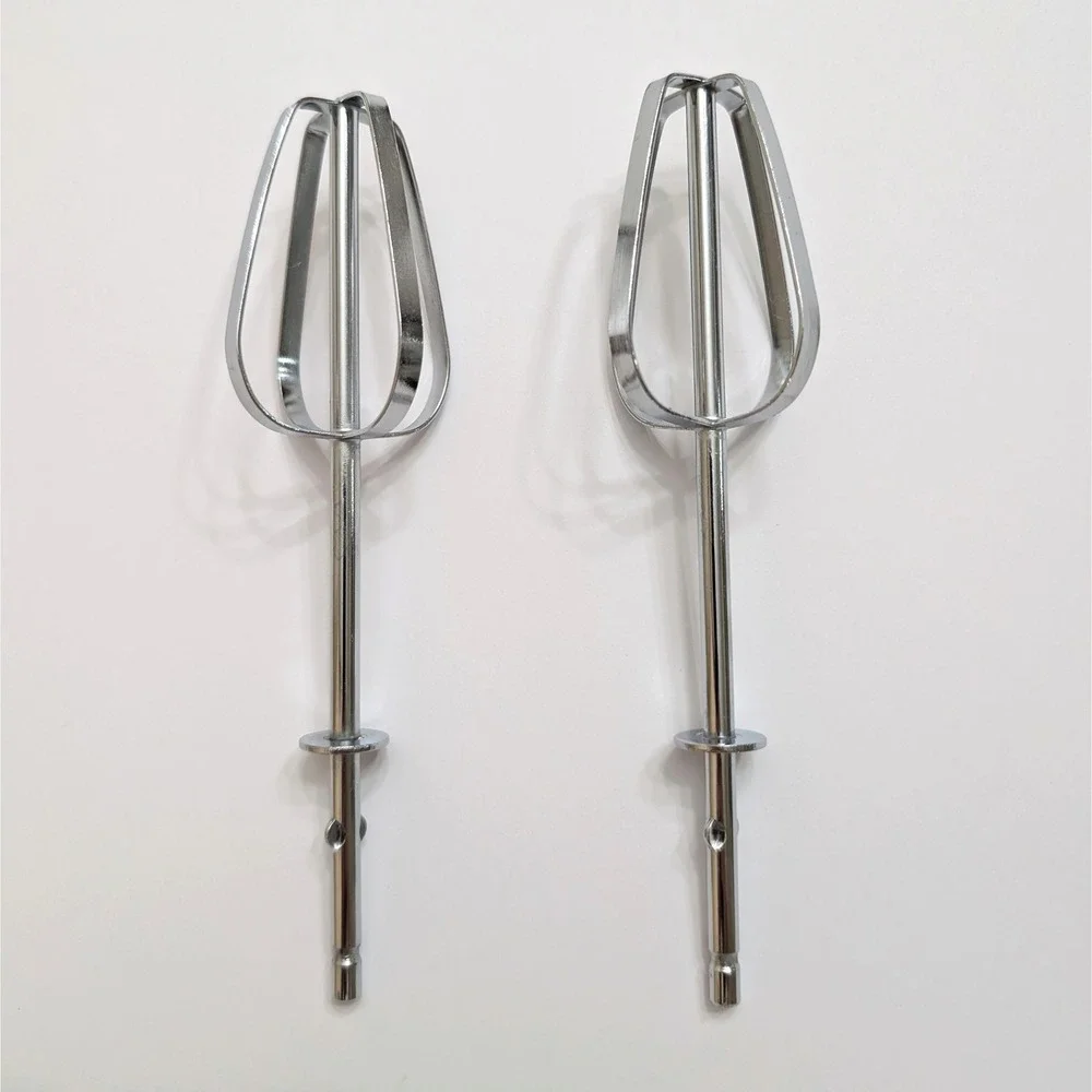 Universal Hand Mixer Replacement Beaters Set of 2 Chrome Metal 7 Inch Notched